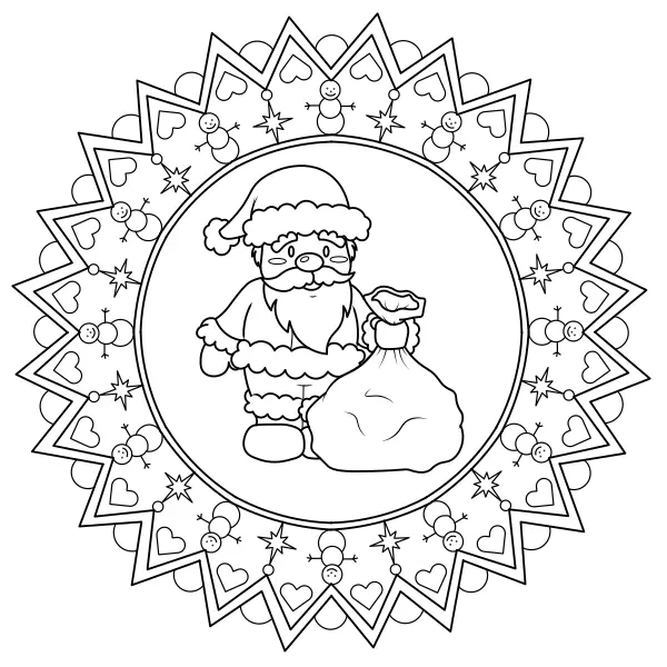 Mandala con San Nicola | Disegni da colorare online per bambini