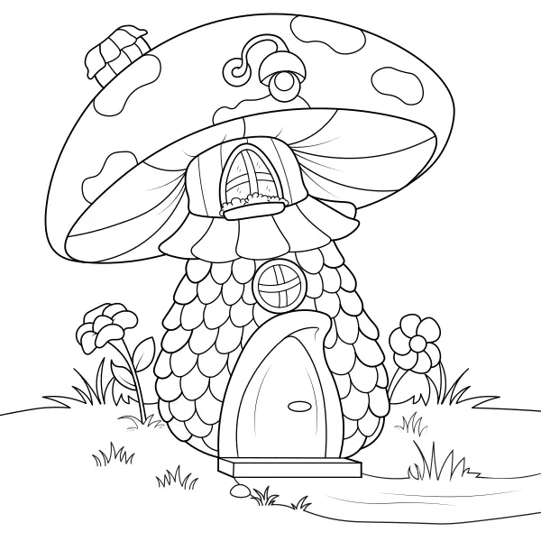 La casa dei funghi | Disegni da colorare online per bambini
