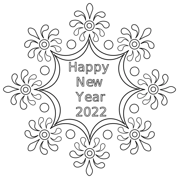 Mandala – Buon Anno 2022 | Disegni da colorare online per bambini