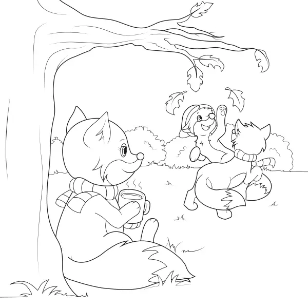 La famiglia delle volpi | Disegni da colorare online per bambini