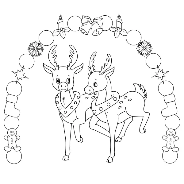 Le renne di Natale | Disegni da colorare online per bambini