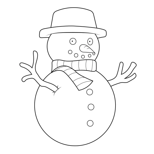 Pupazzo di neve | Disegni da colorare online per bambini