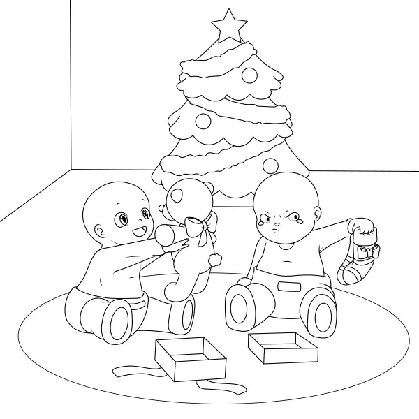 Bambini con i regali | Disegni da colorare online per bambini