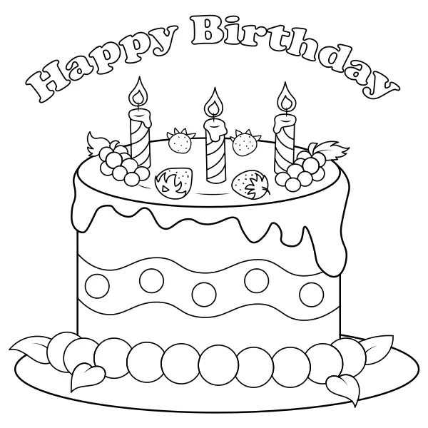 Torta di compleanno | Disegni da colorare online per bambini