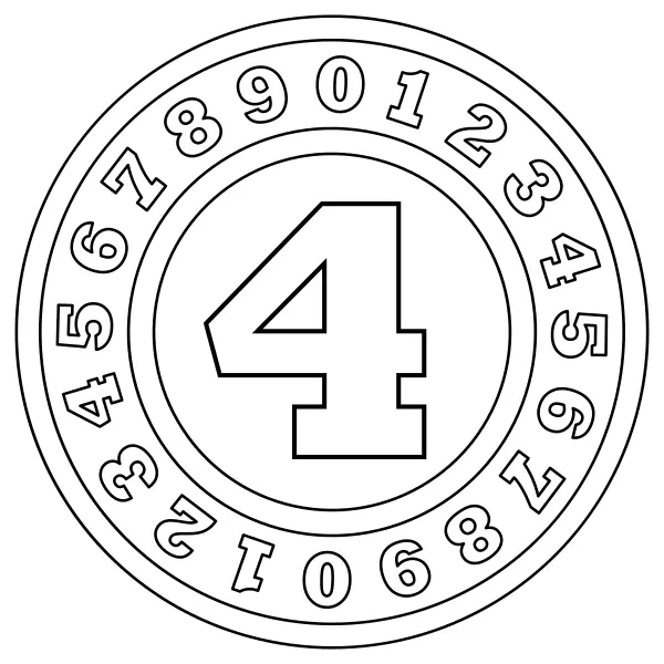 Numero 4 | Disegni da colorare online per bambini
