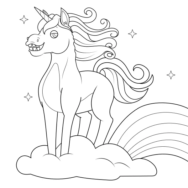 L’unicorno beffardo | Disegni da colorare online per bambini