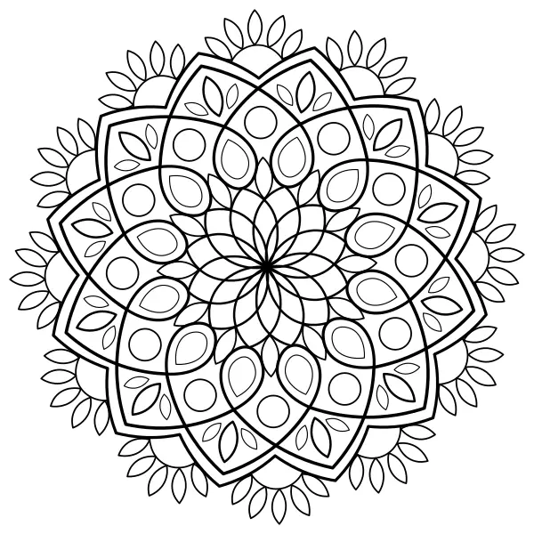Mandala di petali | Disegni da colorare online per bambini