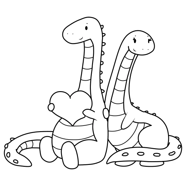 Dinosauri innamorati | Disegni da colorare online per bambini