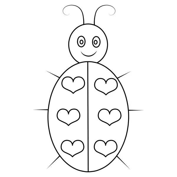 Coccinella a forma di cuore | Disegni da colorare online per bambini