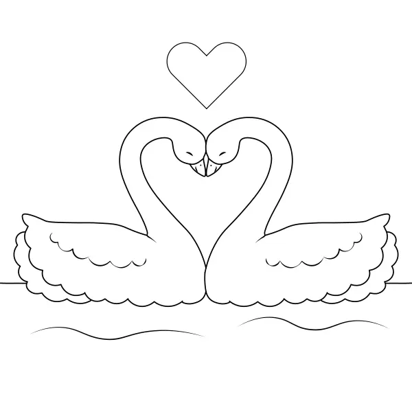 I cigni innamorati | Disegni da colorare online per bambini