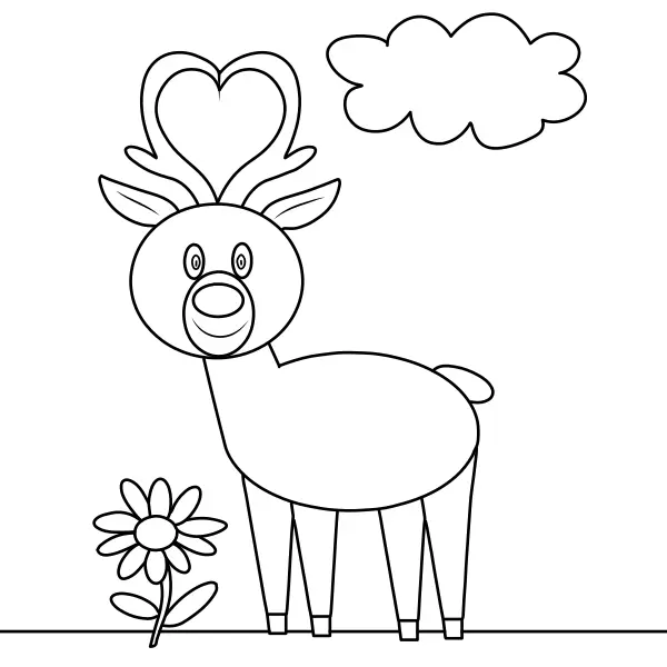 Cervo con le corna | Disegni da colorare online per bambini