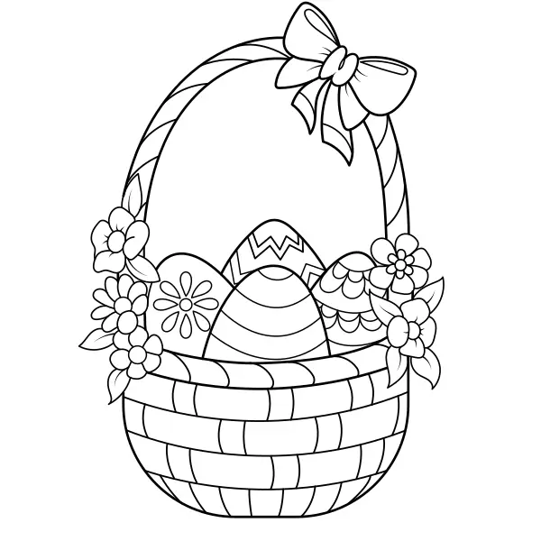 Cestino con uova di Pasqua | Disegni da colorare online per bambini