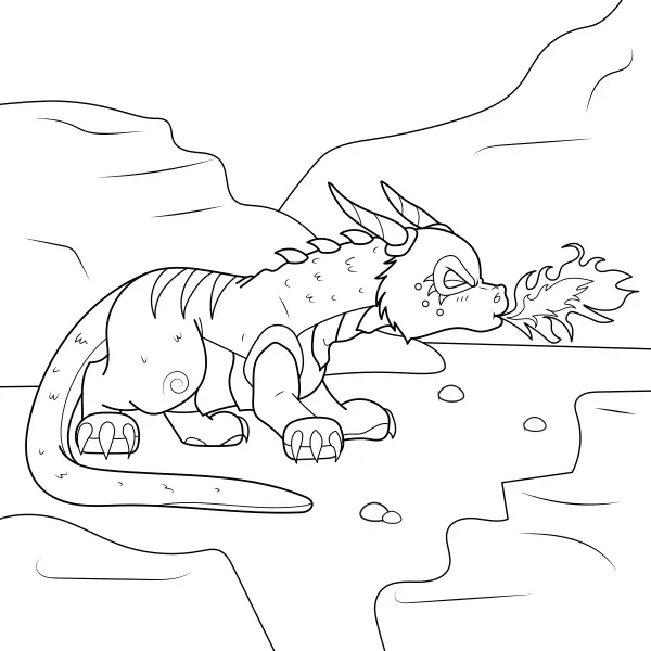 Il drago sputa fuoco | Disegni da colorare online per bambini