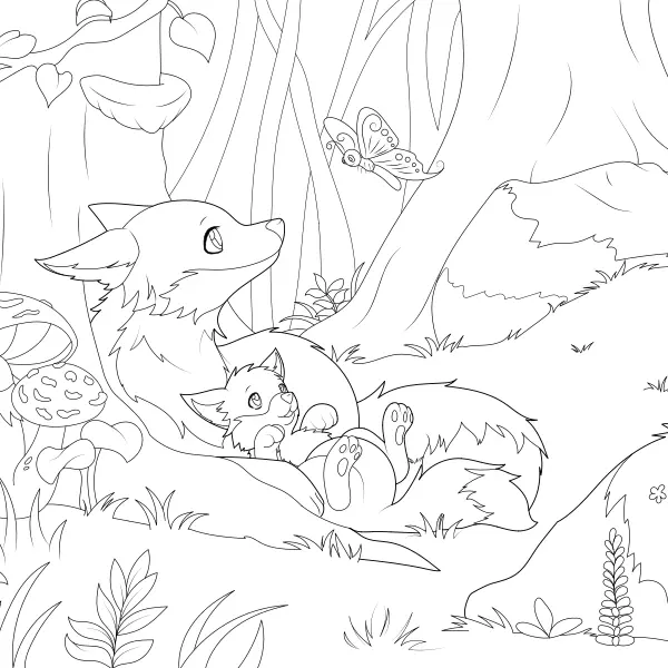 Le volpi nel bosco | Disegni da colorare online per bambini