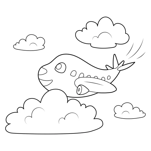 L’aereo allegro | Disegni da colorare online per bambini