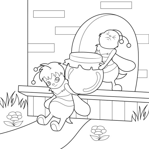 Api con il miele | Disegni da colorare online per bambini