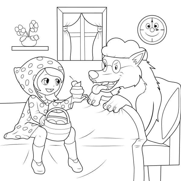 Cappuccetto Rosso e il lupo | Disegni da colorare online per bambini