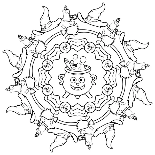 Mandala di Halloween | Disegni da colorare online per bambini