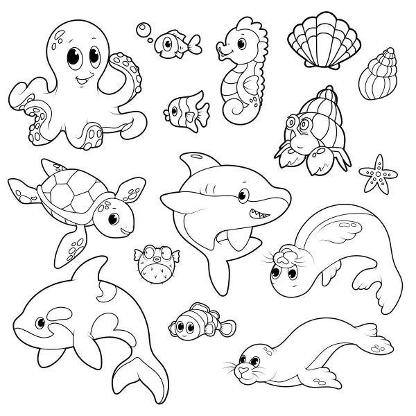 Animali marini | Disegni da colorare online per bambini