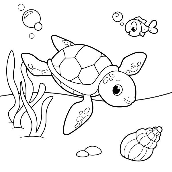 Tartaruga marina | Disegni da colorare online per bambini