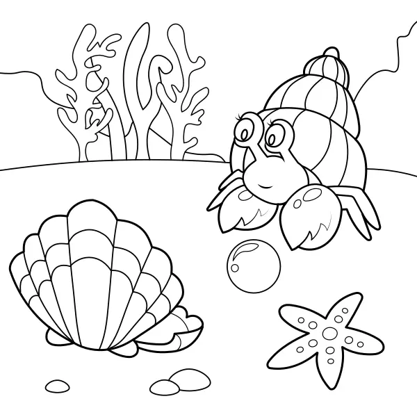 Il granchio e la perla | Disegni da colorare online per bambini