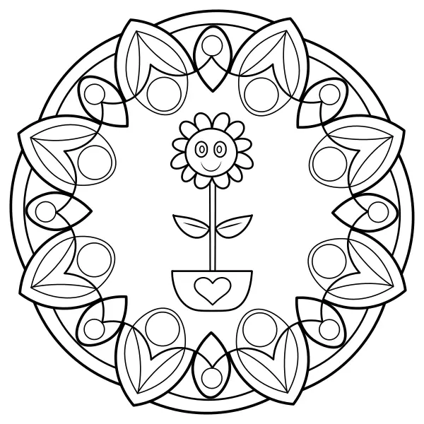 Mandala dei girasoli | Disegni da colorare online per bambini