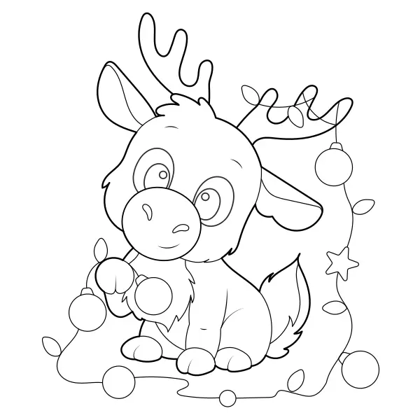 Piccola renna | Disegni da colorare online per bambini