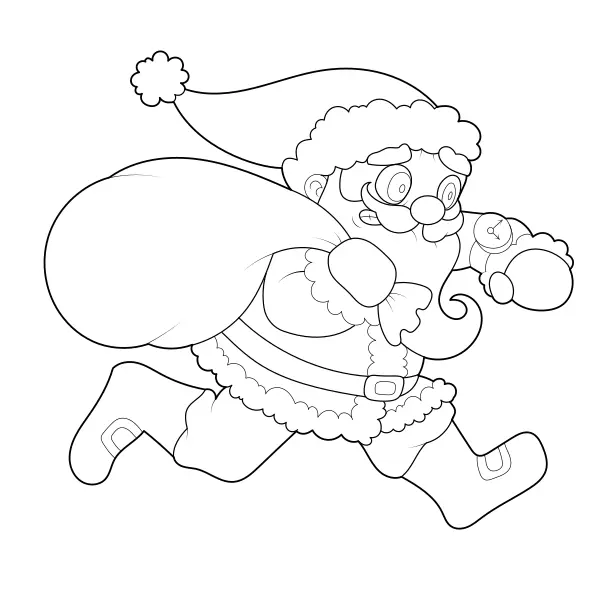 Babbo Natale va di fretta | Disegni da colorare online per bambini