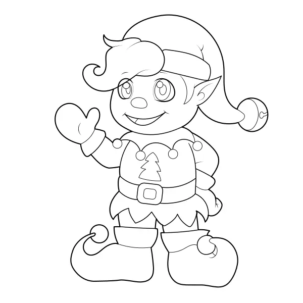 Il folletto di Natale | Disegni da colorare online per bambini