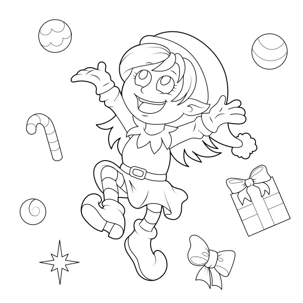 Il folletto di Natale | Disegni da colorare online per bambini