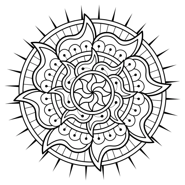 Mandala solare | Disegni da colorare online per bambini