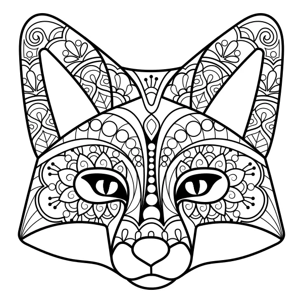 Mandala – Volpe | Disegni da colorare online per bambini