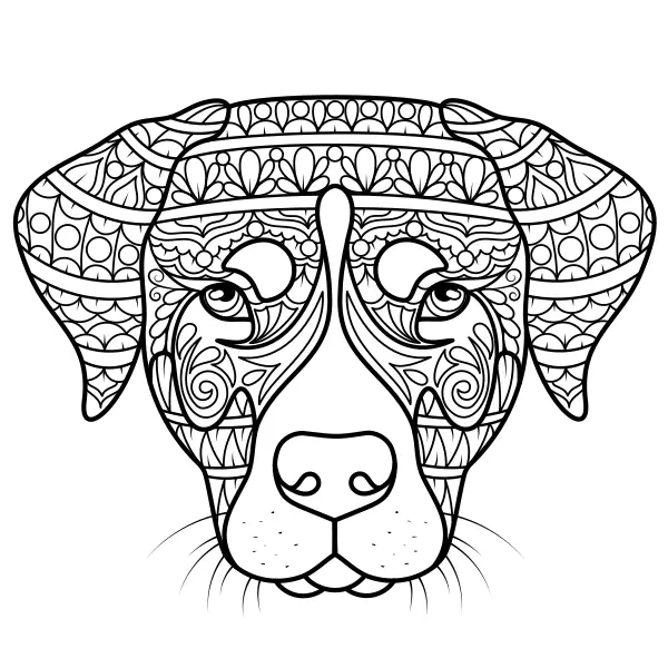 Mandala – Cane | Disegni da colorare online per bambini