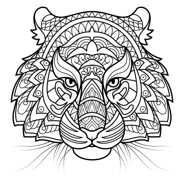 Mandala – Tigre | Disegni da colorare online per bambini