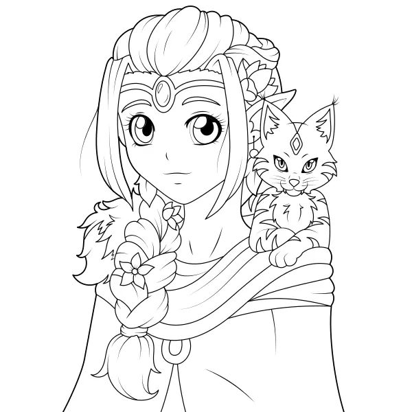 La ragazza elfica | Disegni da colorare online per bambini