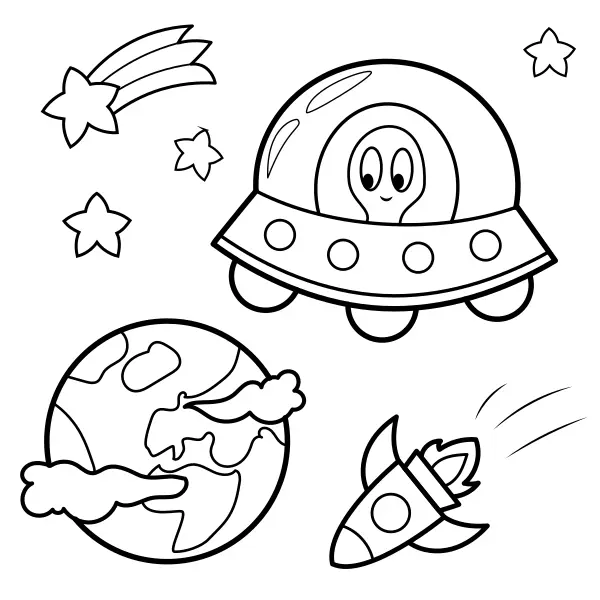 L’alieno e la Terra | Disegni da colorare online per bambini