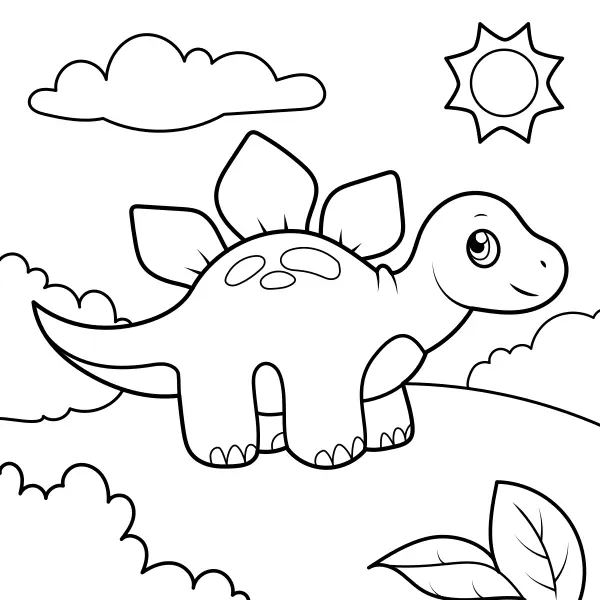 Dinosauro – Piccolo stegosauro | Disegni da colorare online per bambini