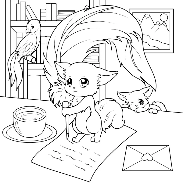 Il folletto scrive lettere | Disegni da colorare online per bambini
