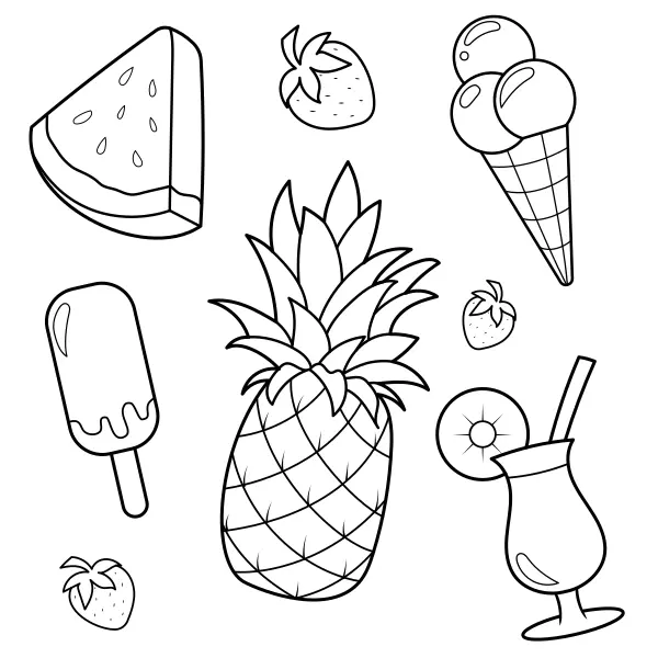 Cibi estivi | Disegni da colorare online per bambini