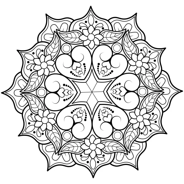 Mandala romantico | Disegni da colorare online per bambini