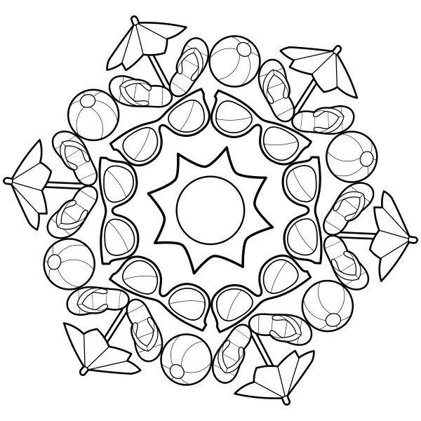 Mandala estiva | Disegni da colorare online per bambini