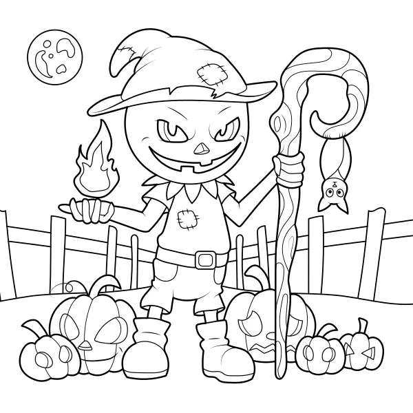Zucche spettrali | Disegni da colorare online per bambini
