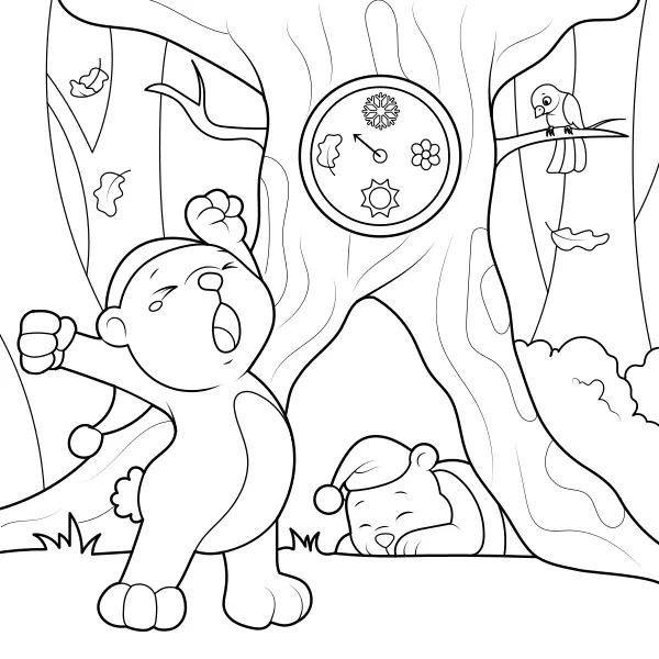 L’orso assonnato | Disegni da colorare online per bambini