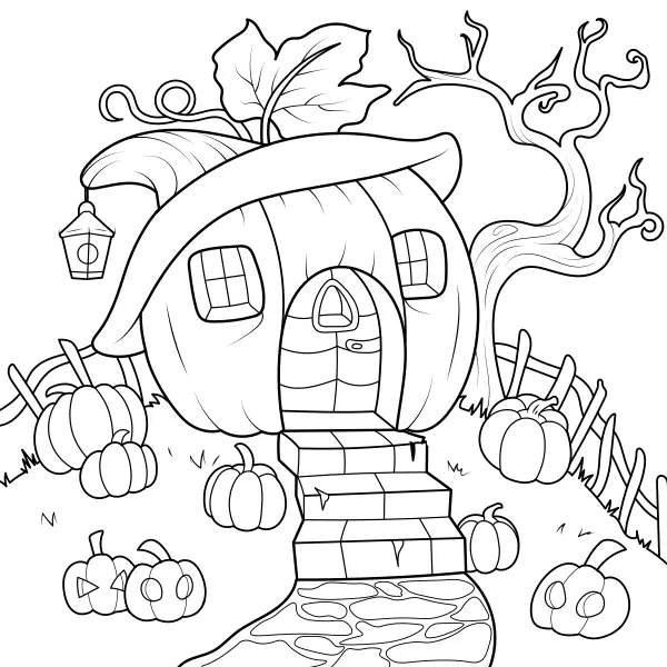 La casa della zucca | Disegni da colorare online per bambini