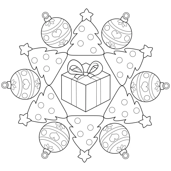 Mandala natalizia | Disegni da colorare online per bambini