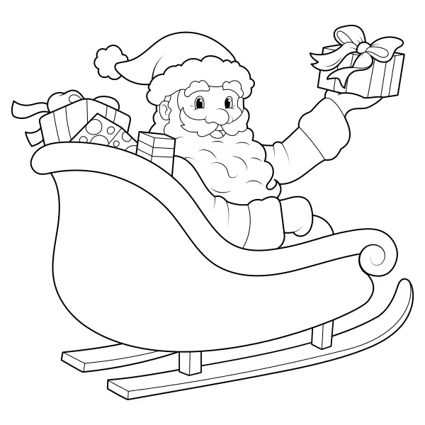 Babbo Natale sulla slitta | Disegni da colorare online per bambini