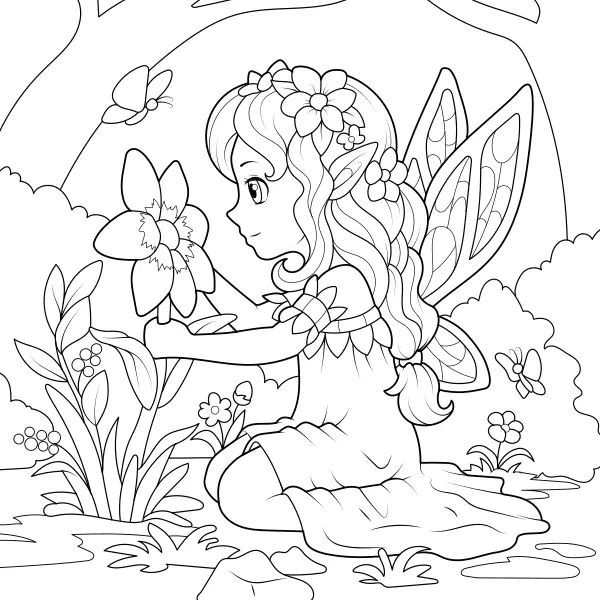 La fata nel bosco | Disegni da colorare online per bambini