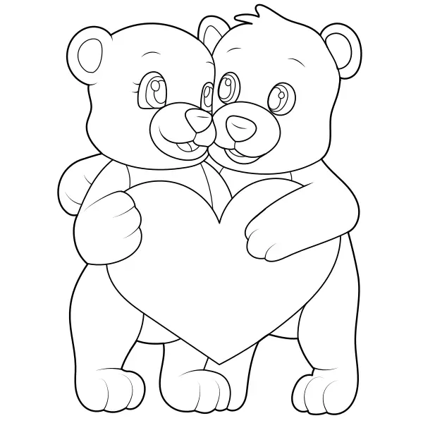 Orsi dal cuore grande | Disegni da colorare online per bambini