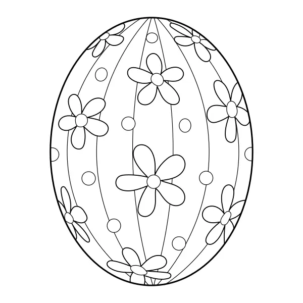 Uovo di Pasqua – floreale | Disegni da colorare online per bambini