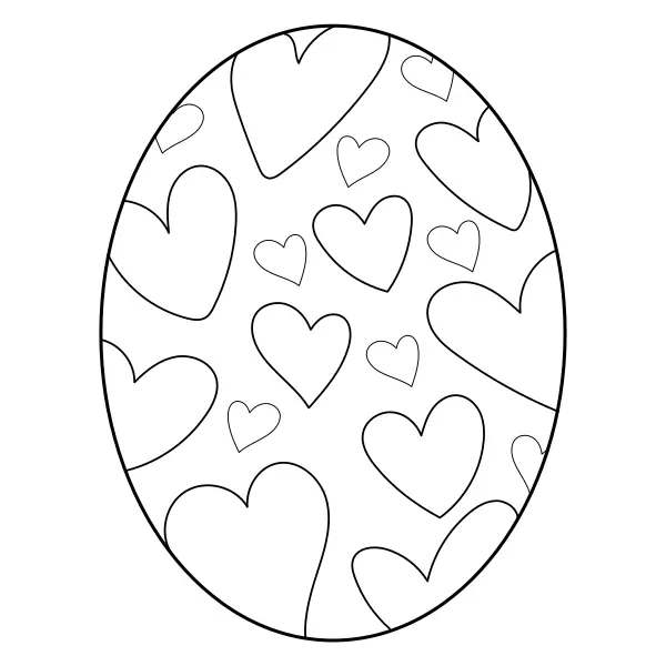 Uovo di Pasqua – cuori | Disegni da colorare online per bambini